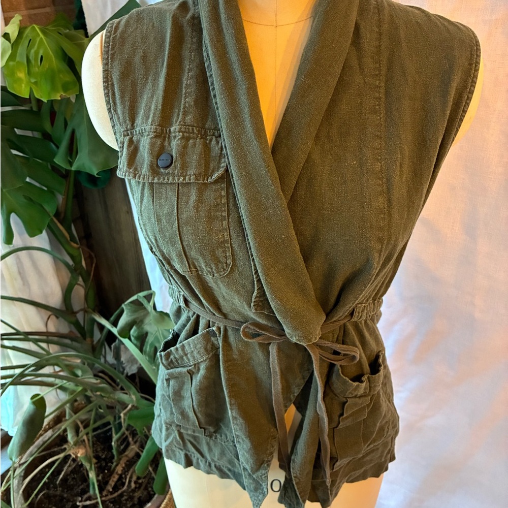 Sanctuary Olive Draped Women's Shirt Vest